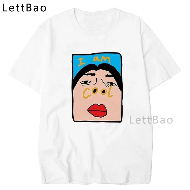 LettBao I Am крутая забавная футболка удобные мужские топы Хлопковая мужская Ulzzang с