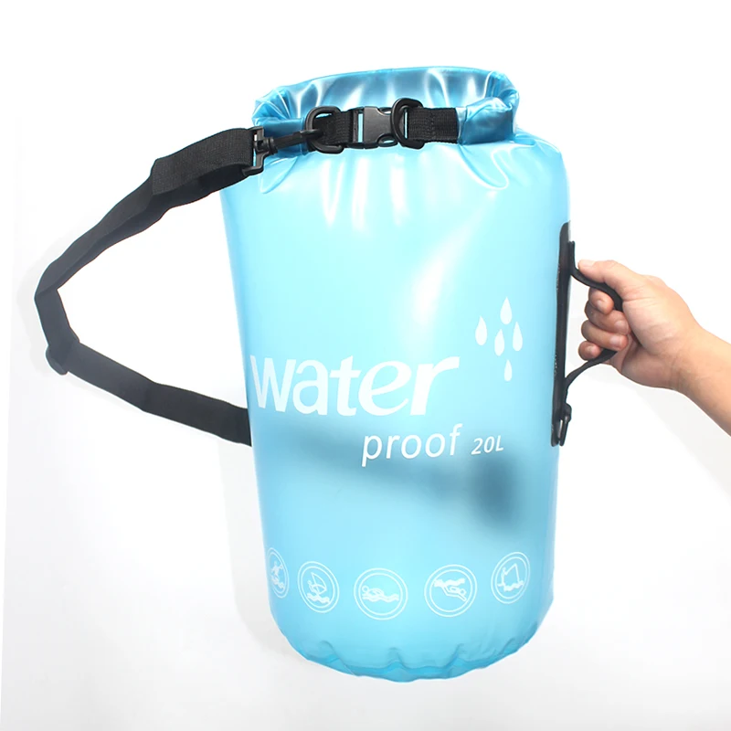 NUONEKO Rafting Waterproof Pvc Bag Outdoors Camping Equipment Trekking Tourism Hiking Fishing Shoulder Bucket Bag BAG07