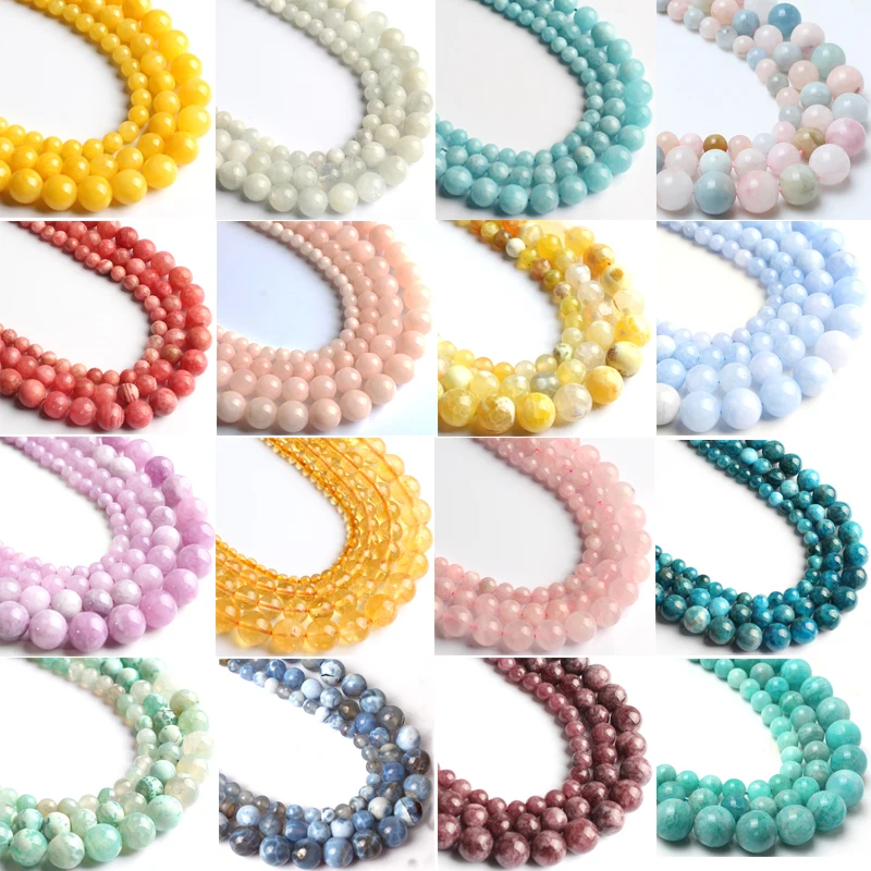 Браслет из натуральная бирюза апатита кварца ангелита 15 дюймов 4/6/8/10/12 мм |