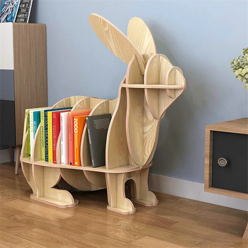 [HHT] креативная детская книжная полка из твердой древесины скульптура кролика