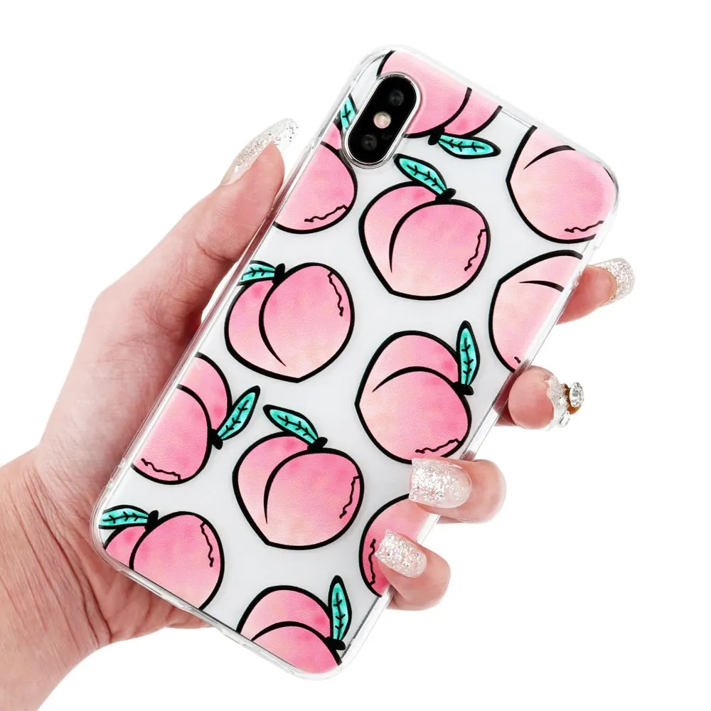 Для Huawei P20 Lite чехол Pro милый прозрачный персиковый фруктовый узор силиконовый