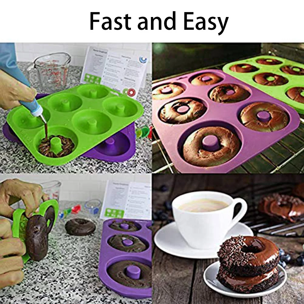 Силиконовая форма для выпечки в виде пончика 6 ячеек| |