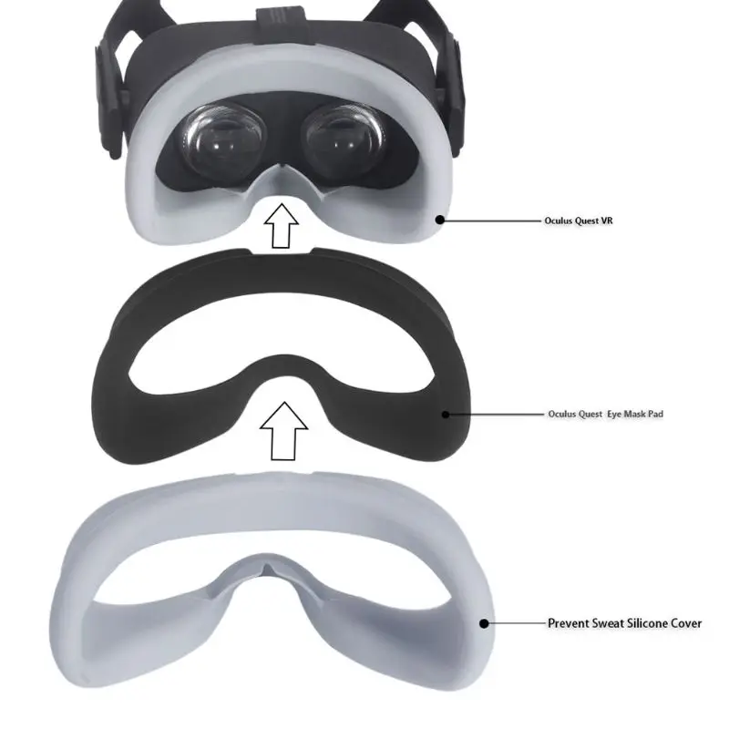 Soft Anti-sweat Silicone Eye Mask Case Cover Skin for Oculus Quest VR Glasses | Электроника
