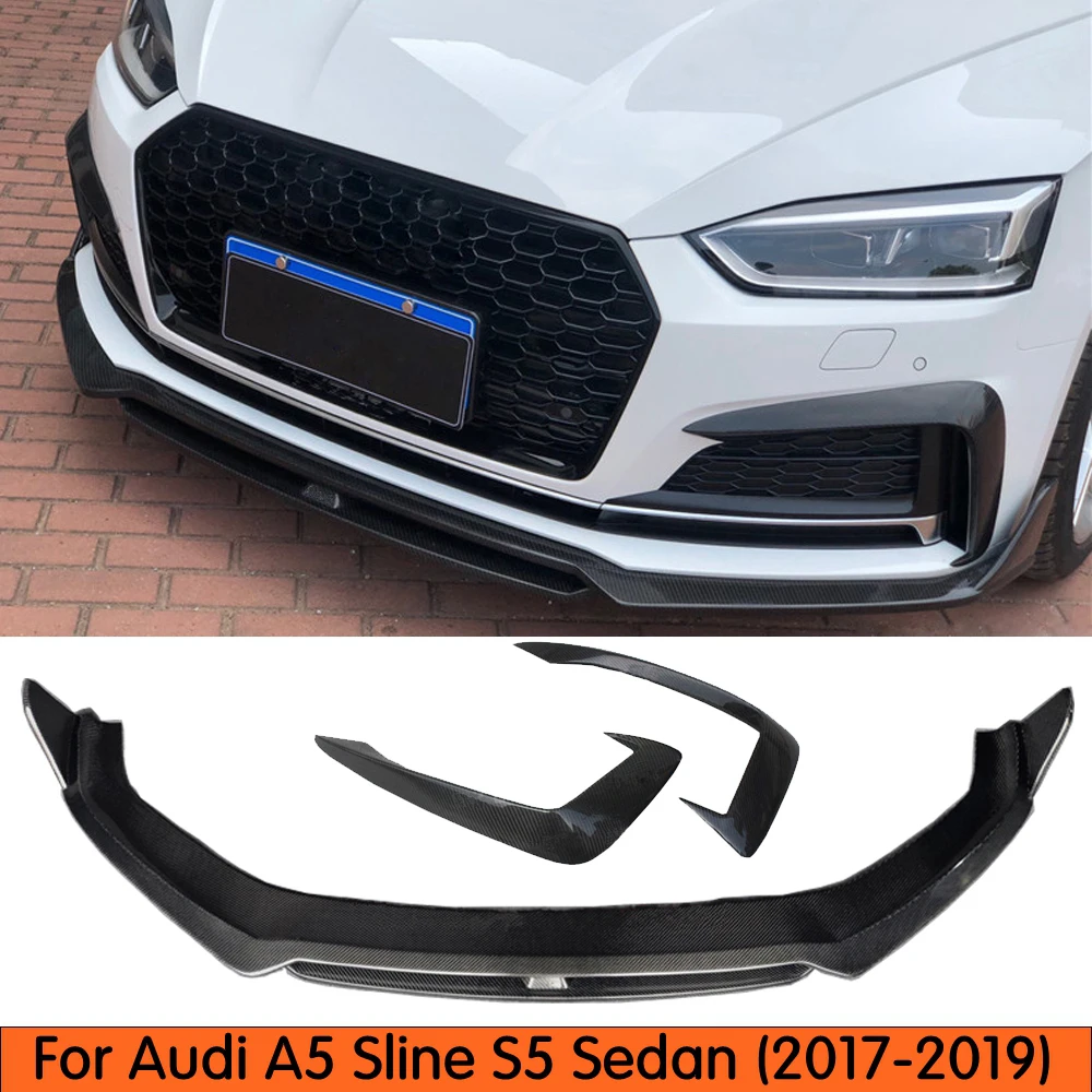 Углеродное волокно передний губы сплиттеры спойлер бампер ветер нож Подходит