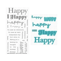 new 2021 cutting dies scrapbooking for paper making simply sentimental happy coordinating embossing frame card clear stamps