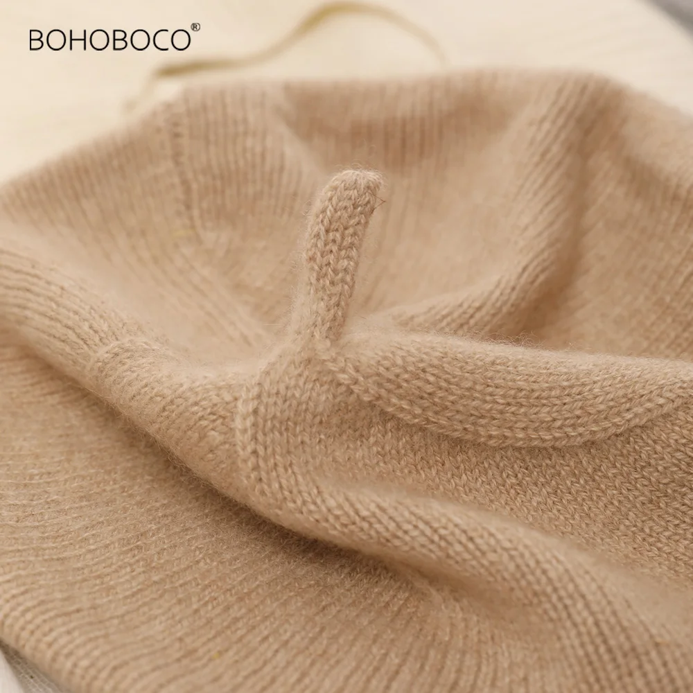 Однотонная Повседневная винтажная Женская шапка берет простая шерстяной Теплый