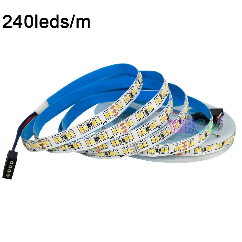 

24V 5M 180leds/m 240leds/m CCT LED Strip Light White+Warm white SMD 2835 3014 Flexible Lamp Tape 10mm White PCB No Waterproof