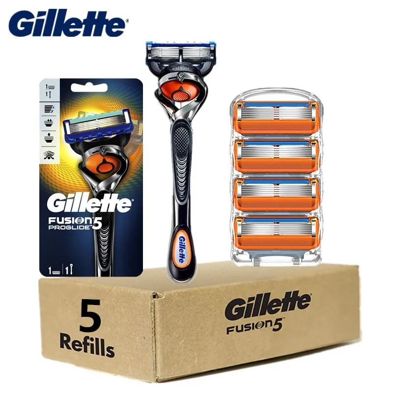 

Gillette Fusion Proglide Razors Men Manual Shaver Razors Machine for Shaving Blades with 5pcs Original Replacement Blade