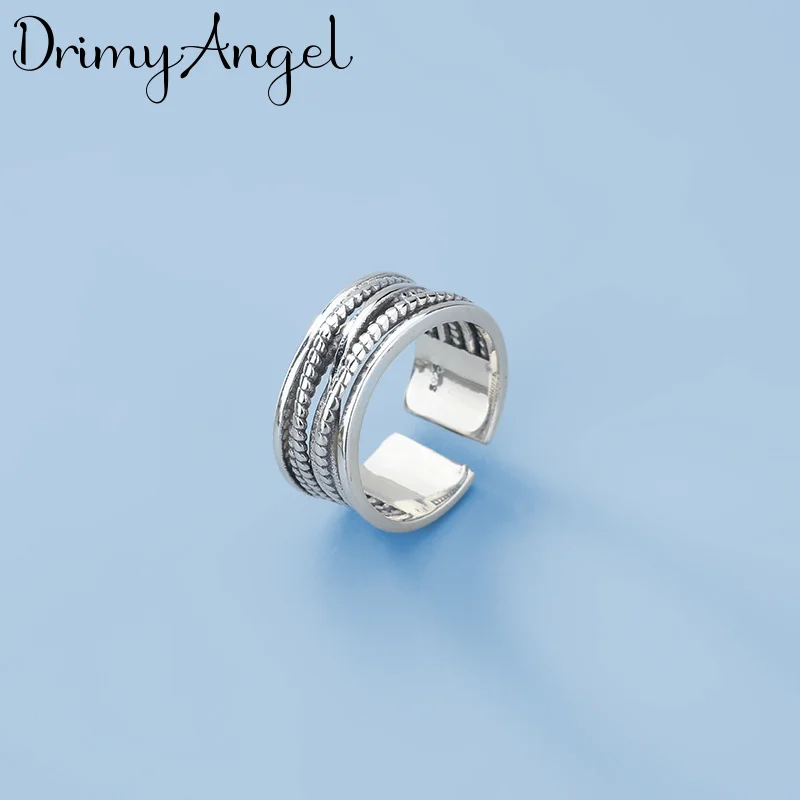 Многослойные кольца в виде цепочек корейские модного серебристого цвета для