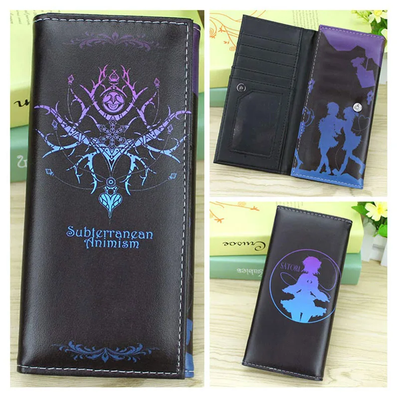 5 стилей Аниме TouHou проект черные длинные кошельки Держатель для карт кошелек с
