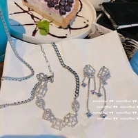 2021 womens jewelry luxury designer stainless steel cool stuff long hanging earrings christmas gift crystals necklace sexy eleg