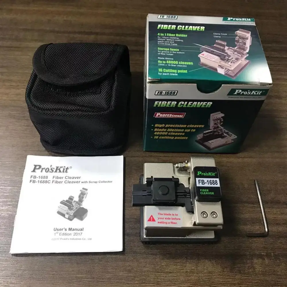 

100% оригинальный комплект волоконно-оптического Кливера Pros'kit 48000 раз, инструмент для холодного обжима волокон Proskit FTTH, Сделано в Тайване
