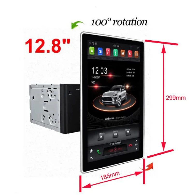 12," PX6 6 ядерный вращающийся на 100 ° ips Android 8,1 4 Гб+ 32 ГБ Автомобильный dvd-плеер gps карта RDS радио wifi Bluetooth 2 Din для Универсальный