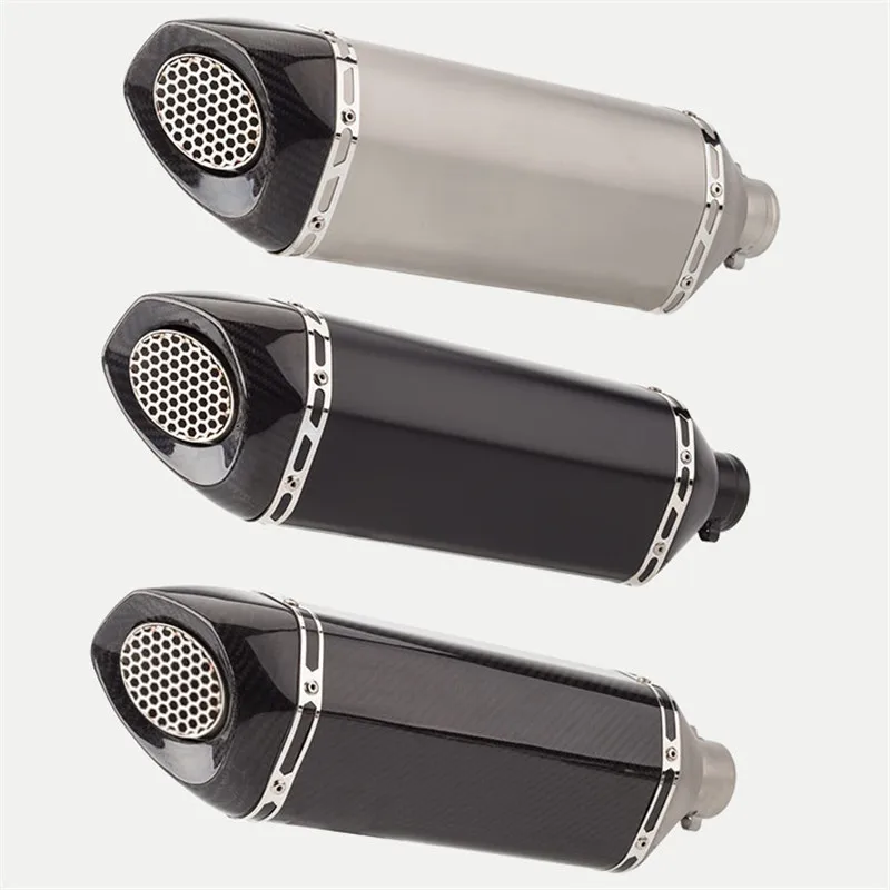 

Модифицированный глушитель выхлопной трубы с косой горловиной из углеродного волокна NINJA400 MT07 RC390 ZX6R R6 с улучшенным глушителем дБ