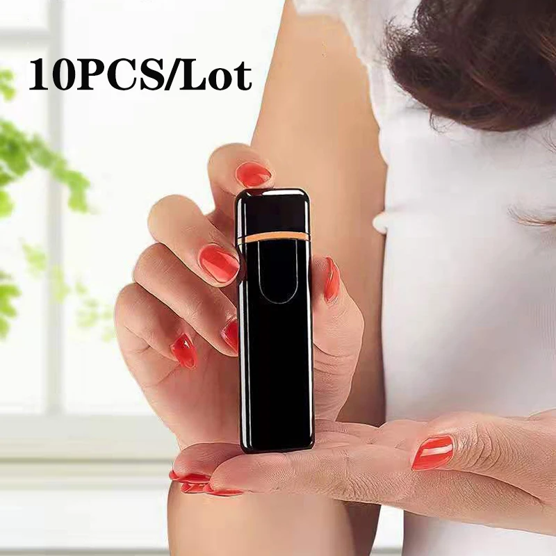 10 шт./лот крутая ветрозащитная электрическая мини зажигалка ультра тонкая