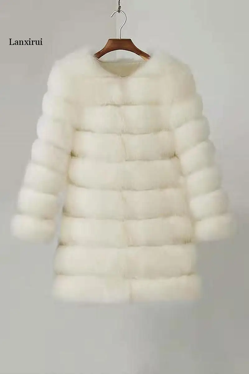 Женское длинное пальто из искусственного меха с леопардовым принтом | Женская
