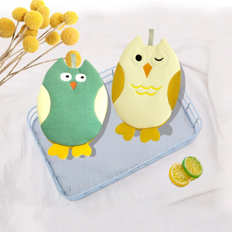 

Baby Bath Gloves Children Cartoon Bath Towel Scrubbing Gloves Cartoon Sponge Soft Owl Cleaning Tools Random Color Children Gifts