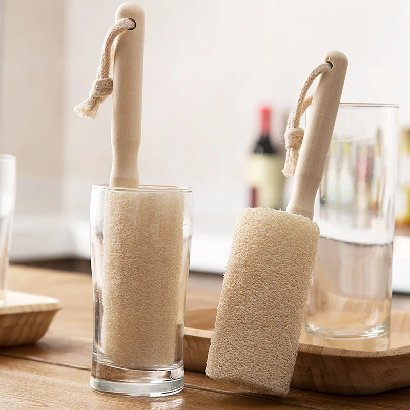 

Wooden Kitchen Towel Gourd Cup Brush Cleaning Tools Ceramic Glass Loofah Bath Hand Cleaning Bath Home Kitchen Bathroom Supplies