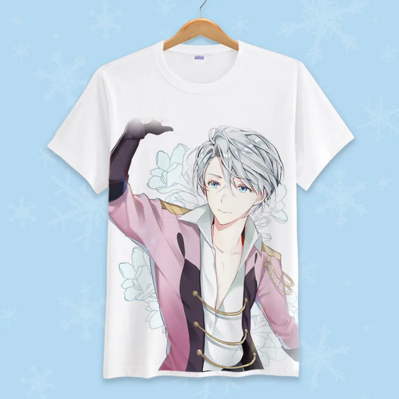 1 шт. модные Аниме футболки Yuri on ice Повседневная рубашка с коротким рукавом летняя