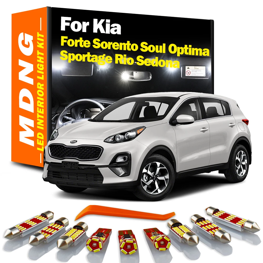 MDNG Canbus Auto LED Interior Map Dome Trunk Light Kit For Kia Forte Sorento Soul Optima Sportage Rio Sedona Car Accessories