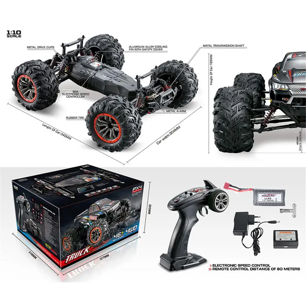 RCtown TOYS RC Car 9125 2.4G 1:10 1/10 Scale Racing Cars Car Supersonic Monster Truck Off-Road Vehicle Buggy Electronic Toy