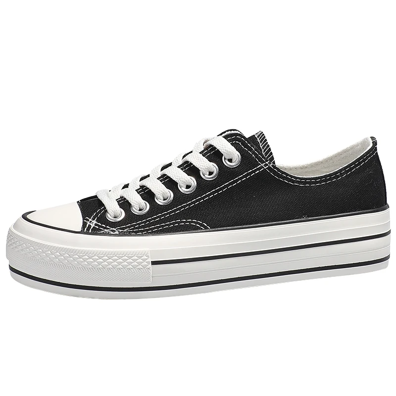 Осенняя женская обувь новая парусиновая на толстой подошве модная удобная