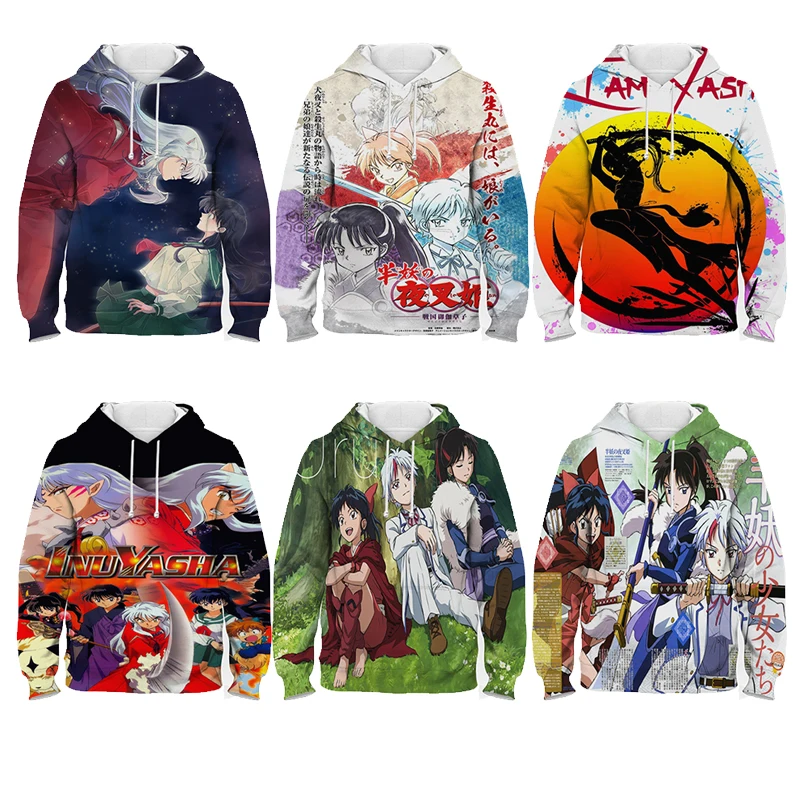 

Yasha Hime Princess Half-Demon Kids 3d Hoodies Clothes Children Tops coat Long Sleeve Pullover Anime Sweatshirt Tracksuit Hooded