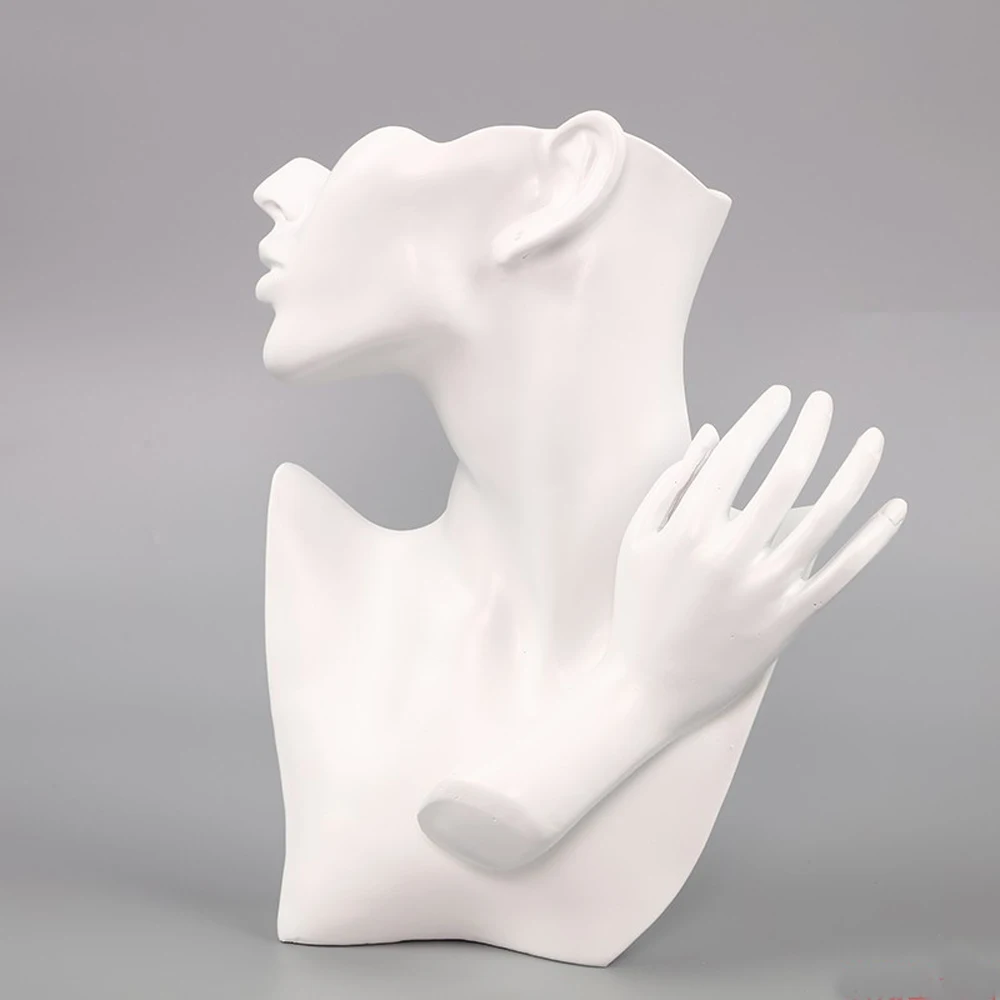 Модный женский манекен полуголова и рука дисплей серьги ожерелье ювелирное