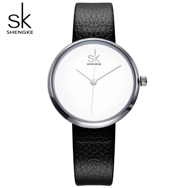 Часы Shengke женские повседневные с кожаным ремешком кварцевые 2021 | Наручные часы