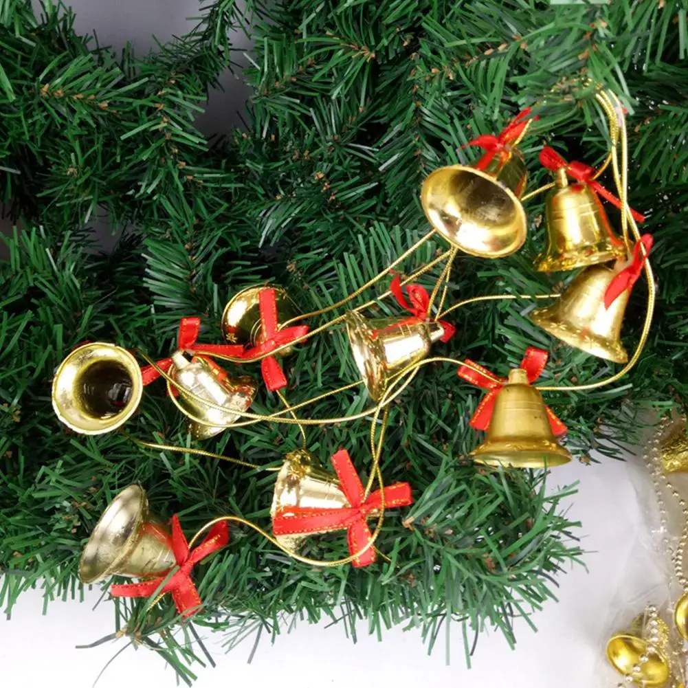 HobbyLane Xmas 4CM Gold Color Small Bell String Hanging Pendant for Christmas Tree Decoration | Дом и сад