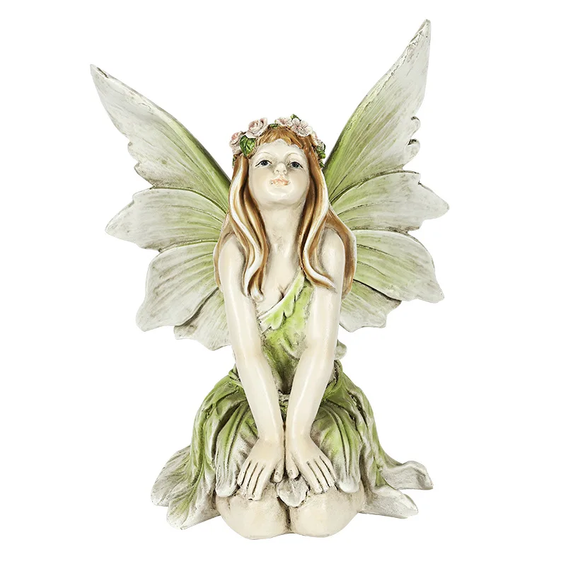 

[HHT] Garden Girl Flower Fairy Sculpture European Creative Furnishings Home Courtyard Villa Decoration Crafts Statue Ornaments