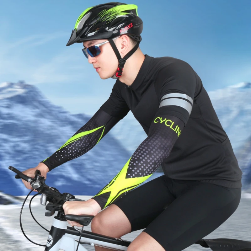 

1 пара велосипедных рукавов Защита от УФ-лучей для бега защита рук солнцезащитный дышащий охлаждающий Велосипедный Чехол на руку манжеты