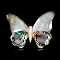 natural shell lady girl butterfly brooches for women weddings banquet party brooch colorful pins jewelry gifts hat clothes decor