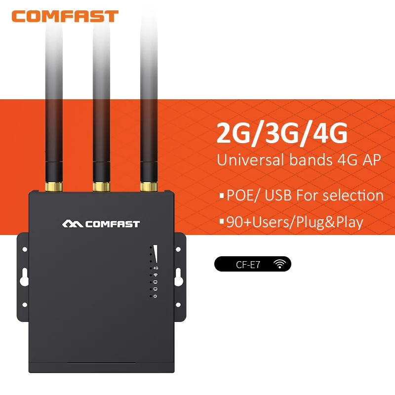 4G All-Netcom 300M E7 Wireless Outdoor AP/CPE/Router Wifi Broadband Mobile Telecom Unicom Card SIM Vehicle-mounted Mifi Hotspot