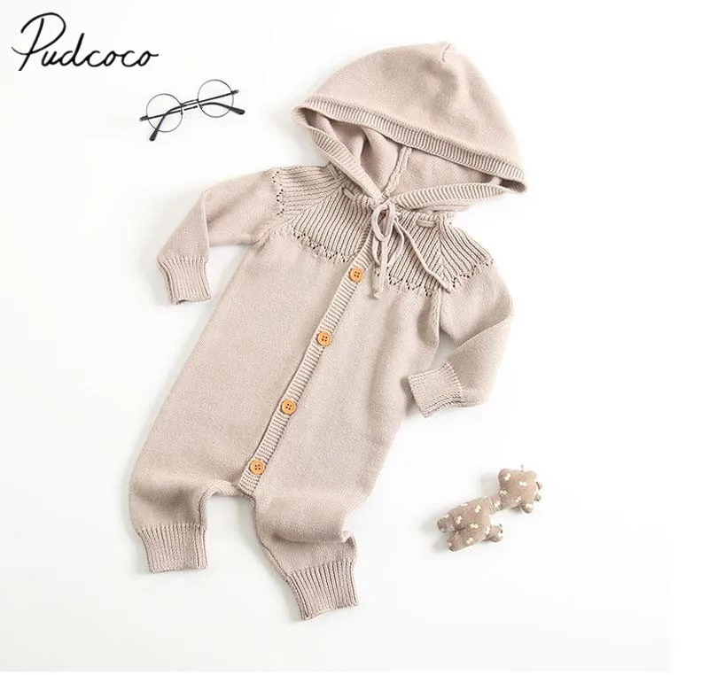 Трикотажный Однотонный свитер с капюшоном и длинным рукавом на