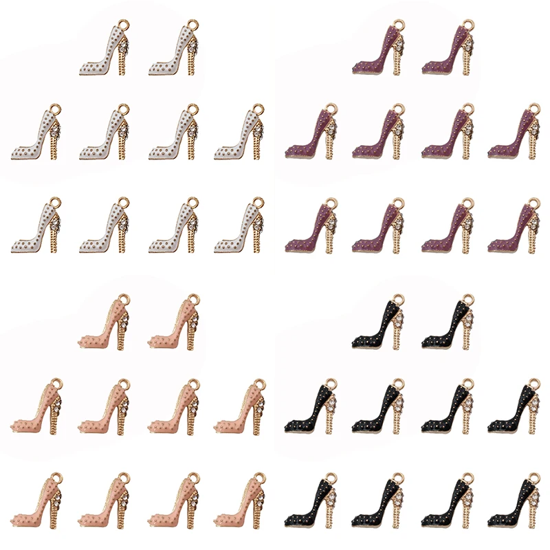 

Peixin 10pcs Charm high heels pendant handmade enamel color jewelry accessories DIY earrings bracelet jewelry making supplies