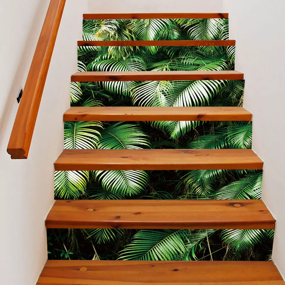 Креативная Наклейка на стену в виде бабочки пальмы зеленых листьев лестницы