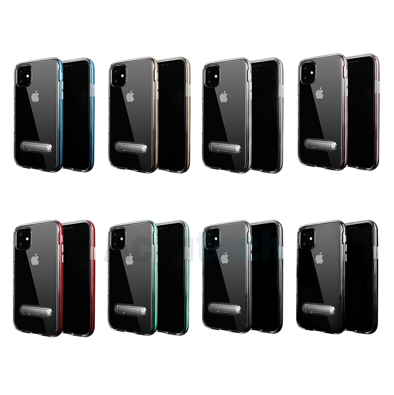 

Spigen Crystal Hybrid Clear Soft Tpu Cell Phone Cases with PC kickstand for iPhone 11 Pro Max 2019 X XS XR 8 7 6 6S plus