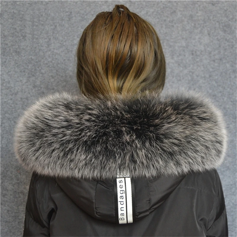 Женские прямые шарфы с воротником из натурального Лисьего меха зимнее пуховое