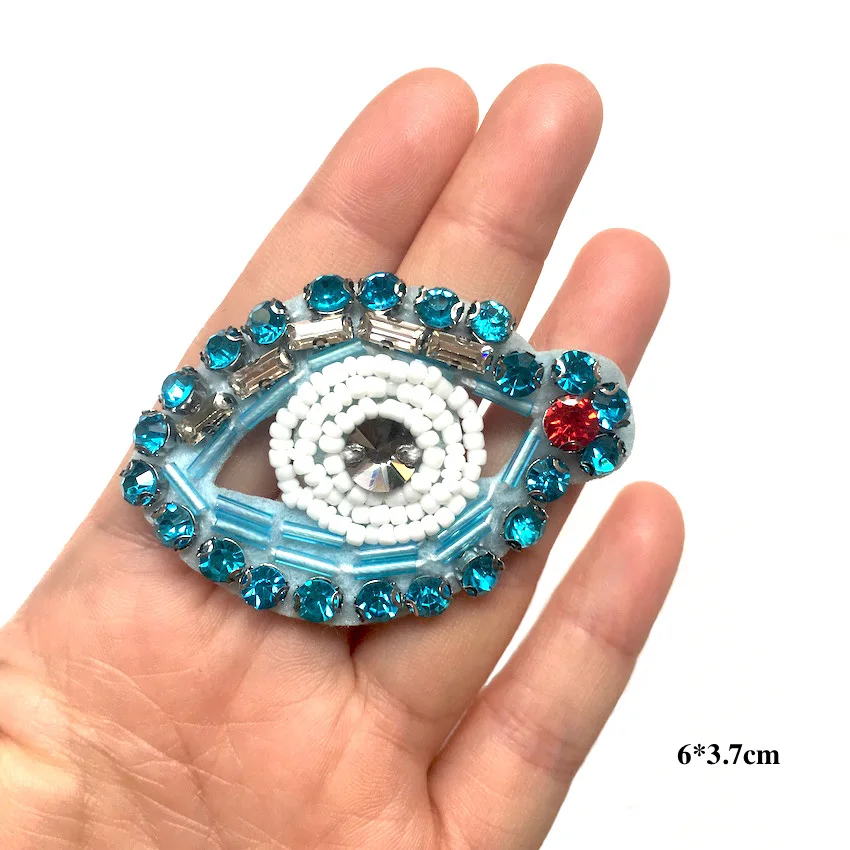 1 шт. ручной работы 9 видов глаза бисером стразы аппликация патчи Пришить для