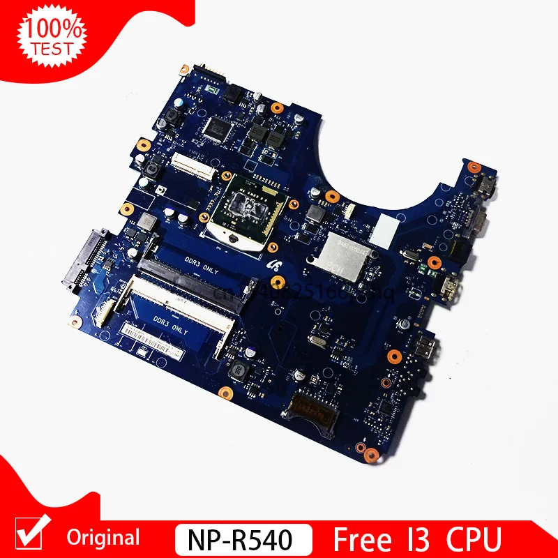 Оригинальное для samsung NP R540 Материнская плата ноутбука HM55 DDR3 Бесплатная процессор