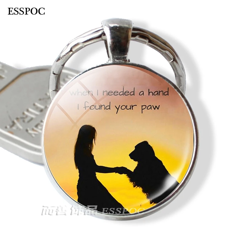 as show Keep Calm and Love Dog стеклянный кабошон для кулона брелок Кольца Брелоки бульдог хаски, Такса подарок для любимой собаки - Цвет: as show
