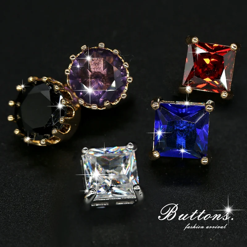 Золотые металлические пуговицы для рубашки декоративные украшения из алмазного