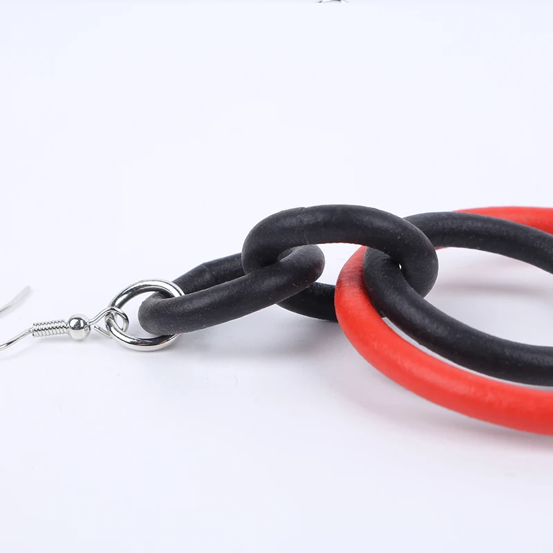 

YD&YDBZ Multicolor Polycyclic Big Drop Earrings Women Designer Handmade Rubber Luxury Earring Gothic Ear Accessories Gift Female