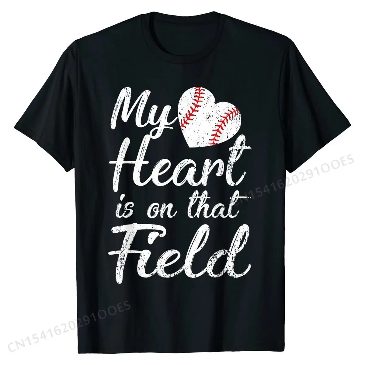 

My Heart is on That Field Tee Baseball Softball Mom Gifts T-Shirt Street T Shirt Funny Cotton Male Tops T Shirt Gift