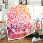 Одеяло с мандалой в стиле бохо, для кровати, дивана, толстое шерпа, покрывало из овечьей шерсти, домашнее зимнее теплое Флисовое одеяло, декоративное покрывало