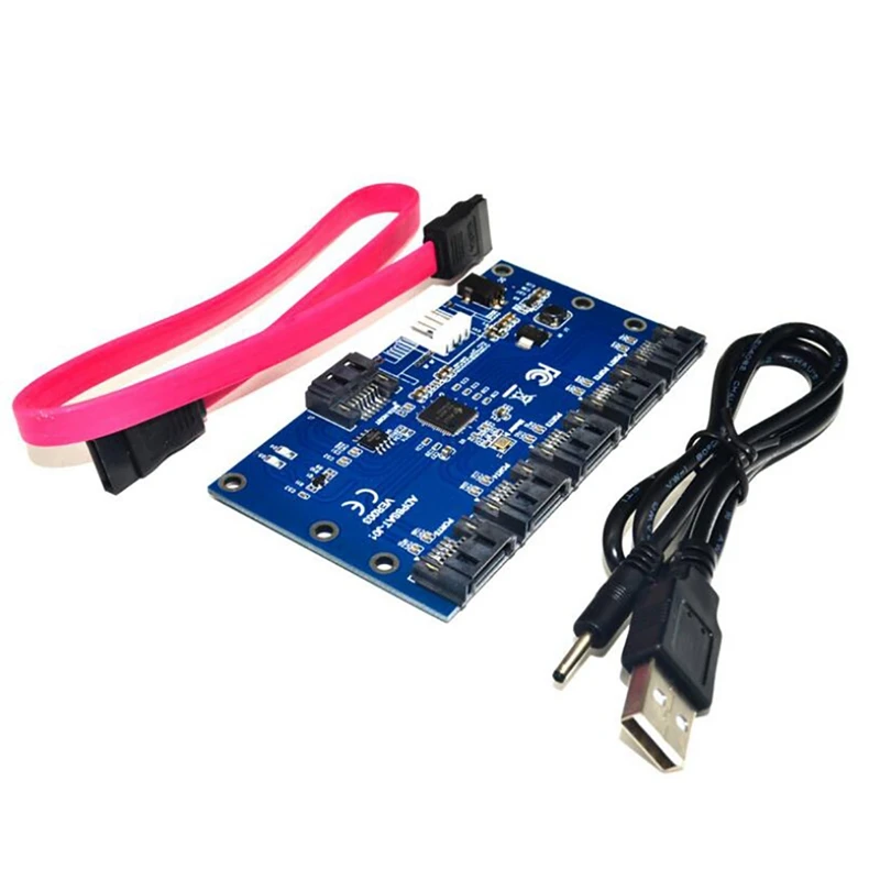 

SATA 1 to 5 Hard Drive Disk Adapter PC Motherboard Sata Expansion Board Card Adapter Card for Computer Accessories