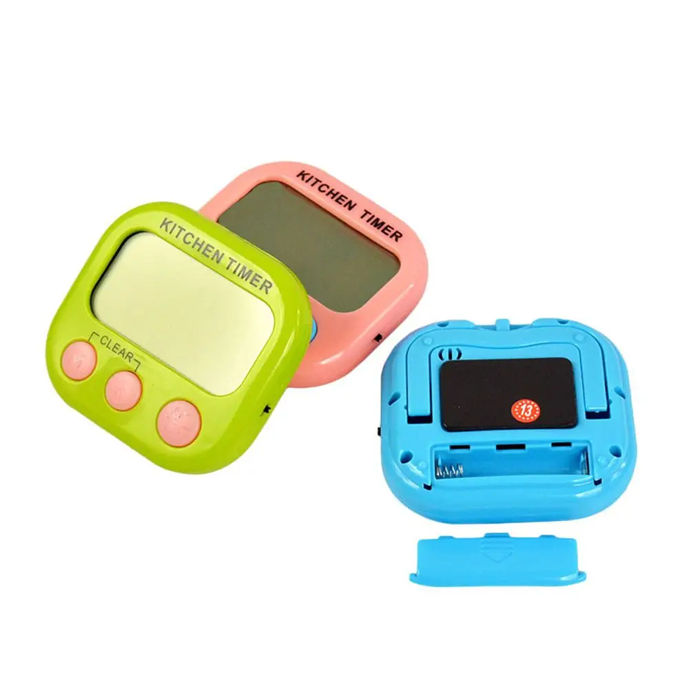 Multicolor Square LCD Digital Screen Alarm Clock Cooking Count Up Countdown Stopwatch Stand Kitchen Timer Home Accessories | Дом и сад