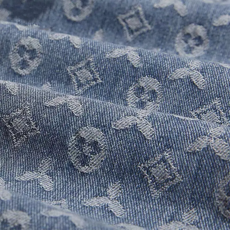 Джинсы мужские жаккардовые с широкими штанинами винтажные прямые брюки-багги