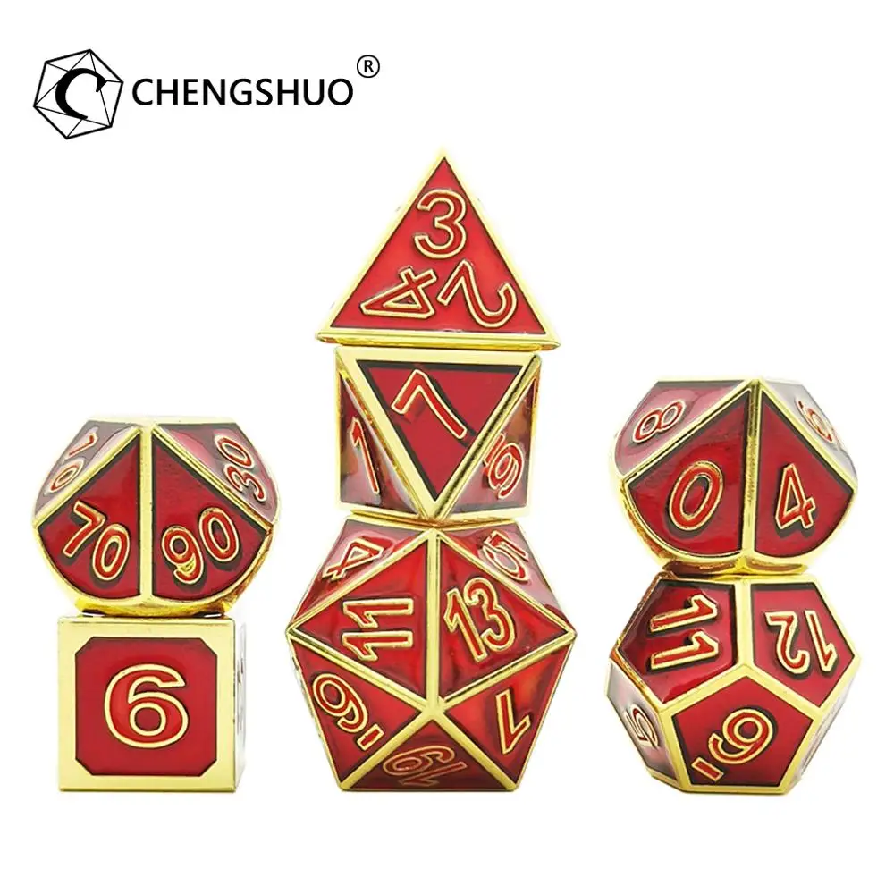 Chengshuo металлические игральные кости для ролевых игр dnd многогранные кубики
